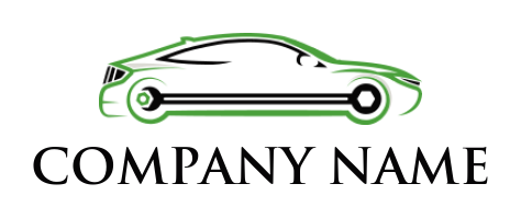 auto logo online of wrench inside abstract car