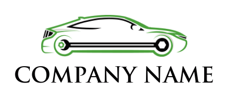 auto logo online of wrench inside abstract car