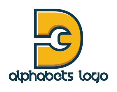 Letter D logo template wrench inside letter D 