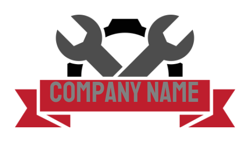 wrenches across gear with ribbon 
