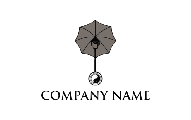 design a photography logo yin yang and umbrella 