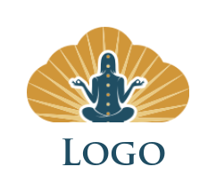 spirituality logo online yoga girl in cloud with sun rays - logodesign.net