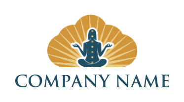 spirituality logo online yoga girl in cloud with sun rays - logodesign.net