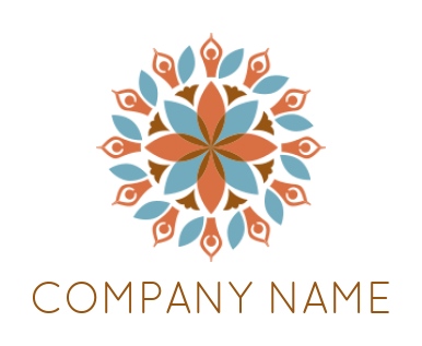 spa logo maker yoga people forming mandala pattern
