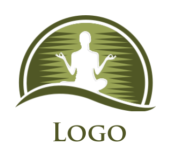 create a religious logo yoga woman in semi circle - logodesign.net