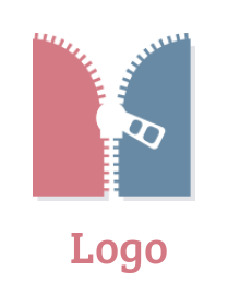 Apparel logo zipper on cloth