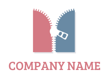 Apparel logo zipper on cloth