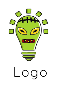 games logo online zombie bulb with stitches