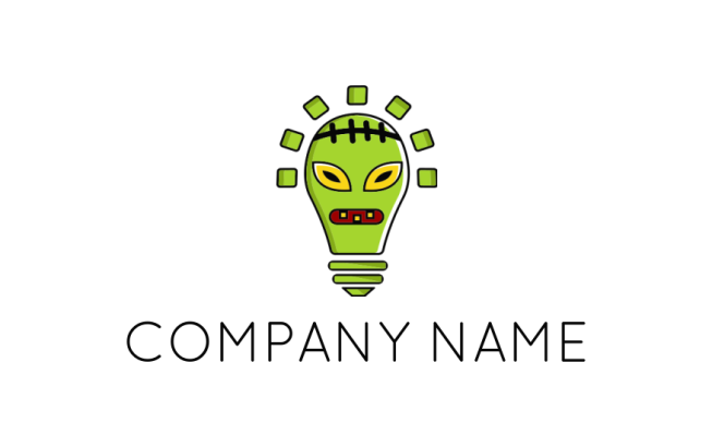 games logo online zombie bulb with stitches - logodesign.net