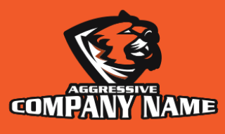 tiger mascot logo with shield 