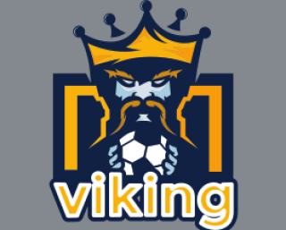 viking face profile wearing helmet and shield at the back mascot | Logo ...