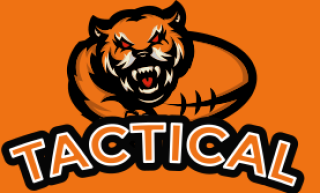 animal logo angry tiger mascot with football