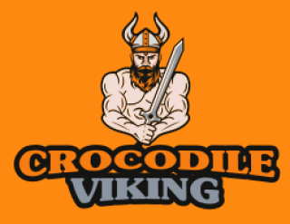 sports logo viking man with sword and helmet