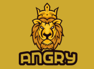 mascot logo lion head with crown