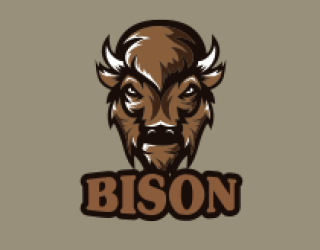 games logo bison head mascot
