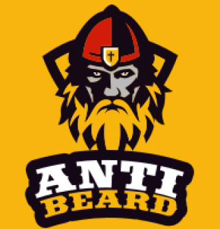 games logo viking man with beard in shield