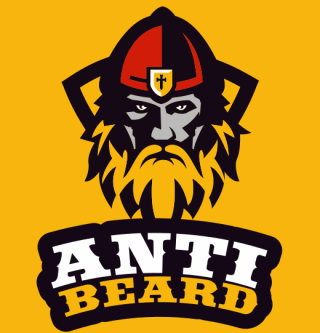 games logo viking man with beard in shield