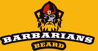 games logo viking man with beard in shield