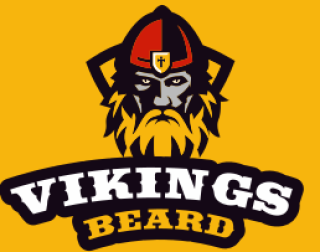games logo viking man with beard in shield