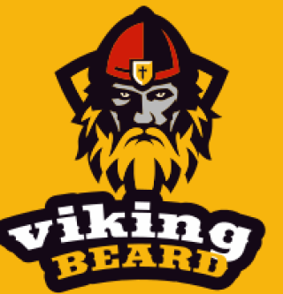 games logo viking man with beard in shield