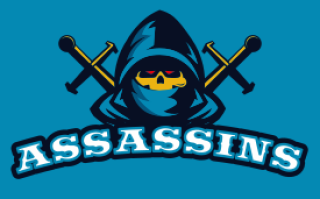 games logo skull in hoodie with swords