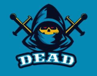 games logo skull in hoodie with swords