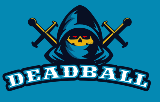 games logo skull in hoodie with swords mascot