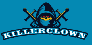 games logo skull in hoodie with swords