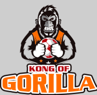 games logo gorilla mascot with soccer ball