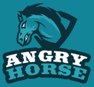 mascot logo angry horse in shield