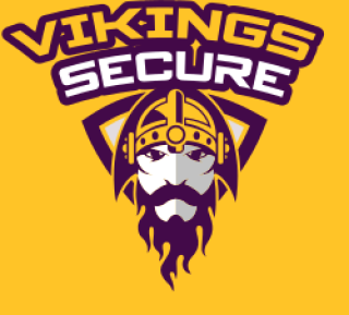 sports logo viking face with helmet in shield