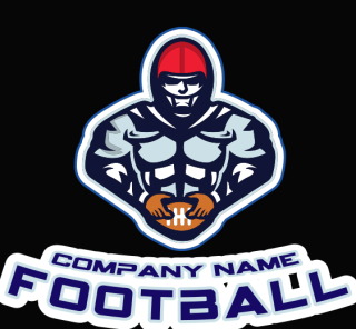 sports logo football player mascot with helmet