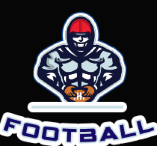 sports logo football player mascot with helmet