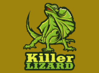 animal mascot logo lizard looking upwards