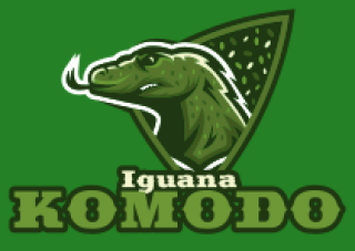 animal logo mascot komodo dragon in shield