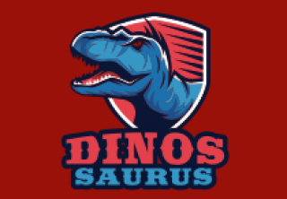 tyrannosaurus mascot logo in shield