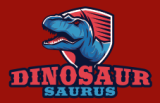 tyrannosaurus mascot logo in shield