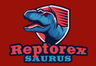 tyrannosaurus mascot logo in shield