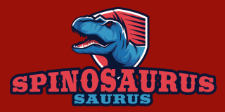 tyrannosaurus mascot logo in shield