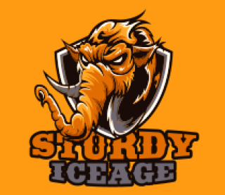 games logo furious mammoth mascot in shield
