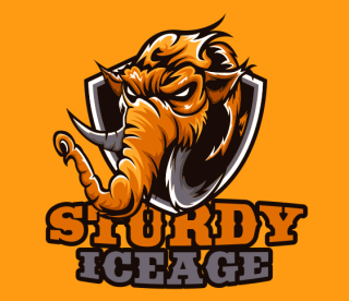 games logo furious mammoth mascot in shield