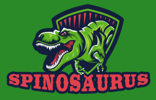 Aggressive dinosaur head in shield mascot | Logo Template by LogoDesign.net