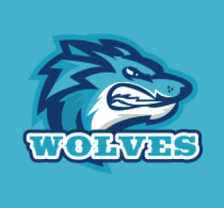 sports logo maker growling wolf mascot