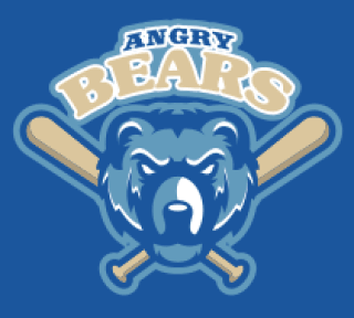 games logo mascot aggressive bear in bats