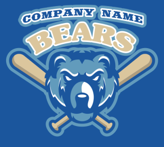 angry bear mascot with baseball bats