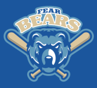 games logo mascot aggressive bear in bats