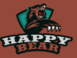 animal logo angry bear mascot in shield