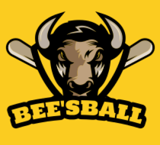 animal logo angry bull mascot with bats