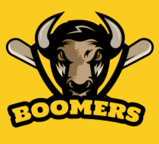 animal logo angry bull mascot with bats