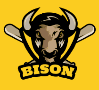 animal logo angry bull mascot with bats